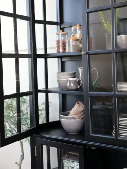 - Vitrineskab - Sort - H 196 x L 120 x  B 40 cm*Chic Antique Best