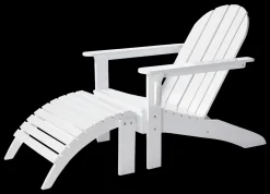 - Adirondack sæt i hvid bestående af havestol med tilhørende skammel^Cinas Online