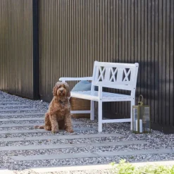 - Havebænk - Rosenborg bænk 150x59cm hvid mahogni*Cinas Online