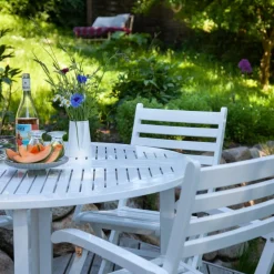 - Havebord - Butterfly bord rundt Ø110cm PU hvid*Cinas New