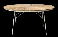 - Havebord - Ellen bord Ø150cm hvid/teak*Cinas Best