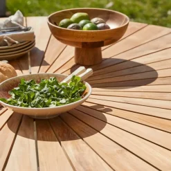 - Havebord - Ellen bord Ø150cm hvid/teak*Cinas Best