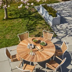- Havebord - Ellen bord Ø150cm hvid/teak*Cinas Best