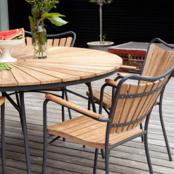 - Havebord - Ellen bord Ø150cm antracit/teak*Cinas Clearance