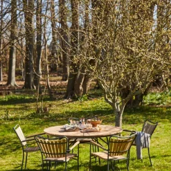 - Havebord - Ellen bord Ø130cm antracit/teak*Cinas Clearance