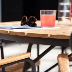 - Havebord - Ellen bord Ø130cm antracit/teak*Cinas Clearance