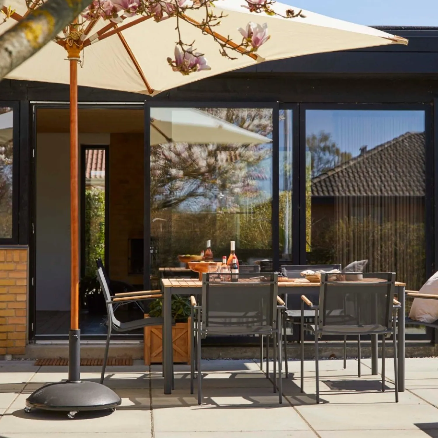 - Havebord - Mood Classic bord 167,5x100cm antracit/teak*Cinas Outlet