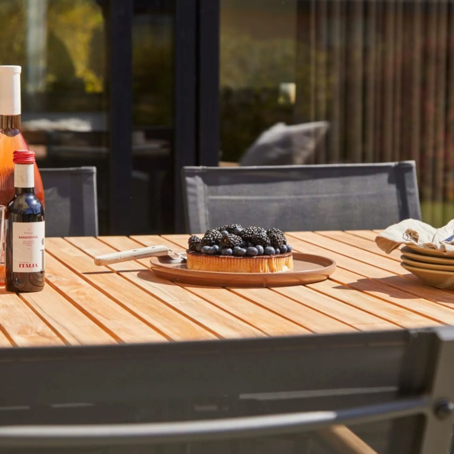 - Havebord - Mood Classic bord 167,5x100cm antracit/teak*Cinas Outlet