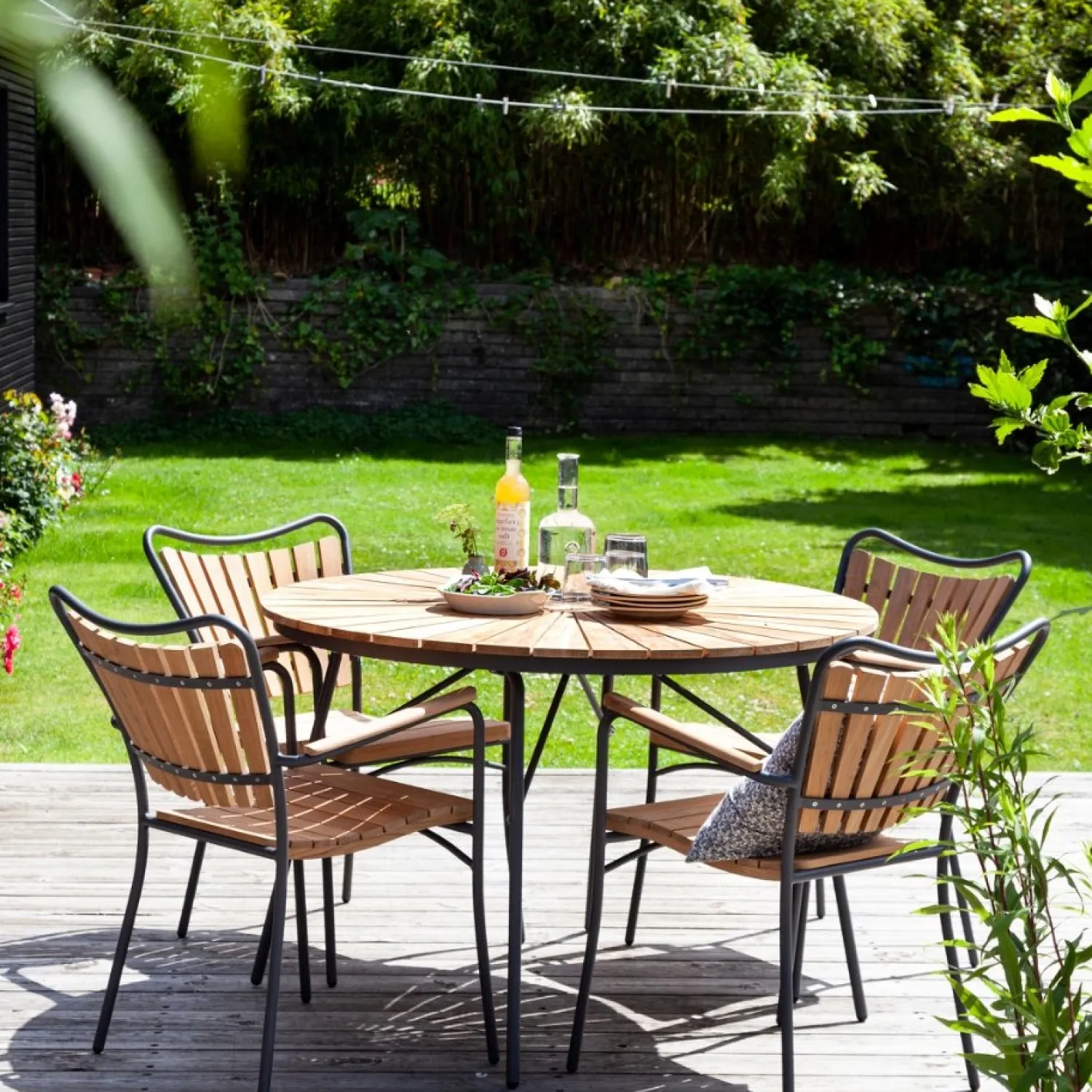 - Havestol - Ellen stol antracit/teak*Cinas Discount