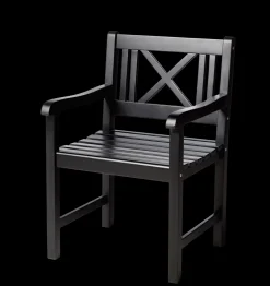 - Havestol - Rosenborg stol mat sort*Cinas Outlet