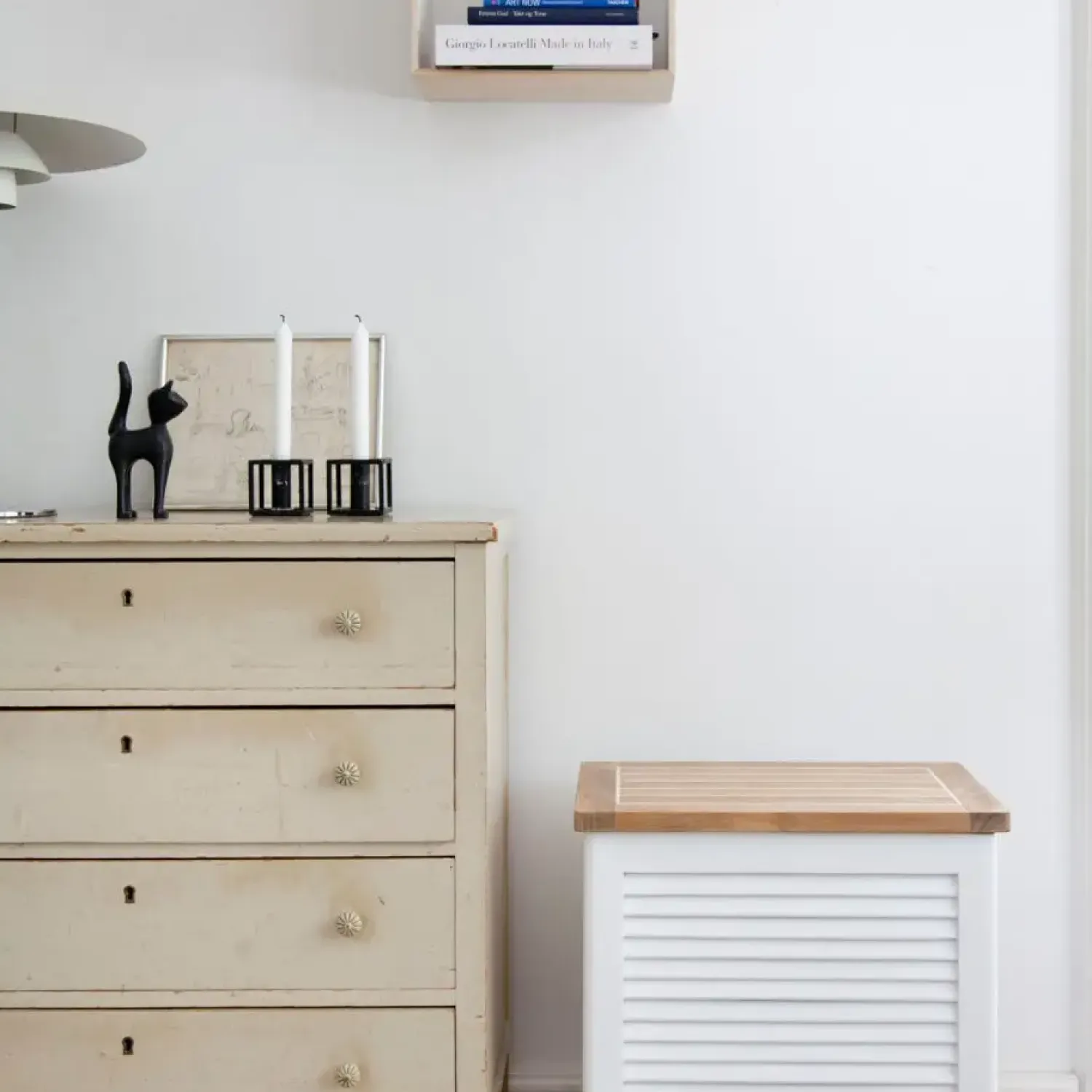 - Lille jalousi opbevaringsboks i hvid mahogni^Cinas Outlet