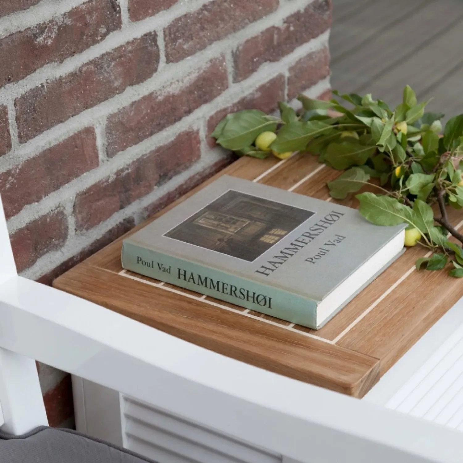 - Lille jalousi opbevaringsboks i hvid mahogni^Cinas Outlet