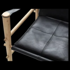 - Noble Safari stol lys med sort læder*Cinas Outlet