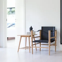 - Noble Safari stol lys med sort læder*Cinas Outlet