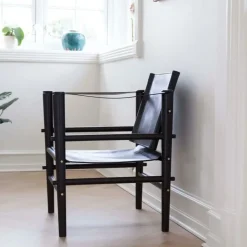- Noble Safari stol lys med sort læder*Cinas Outlet