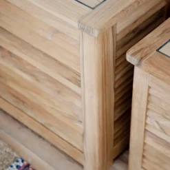 - Opbevaringsboks m. jalousi, stor, teak*Cinas Online