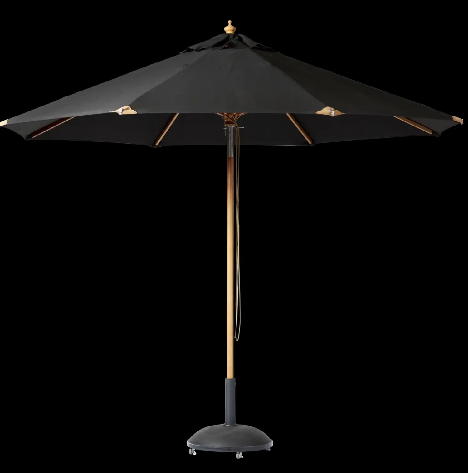 - Pomino Parasol Ø3,3m Sort olefin dug^Cinas New