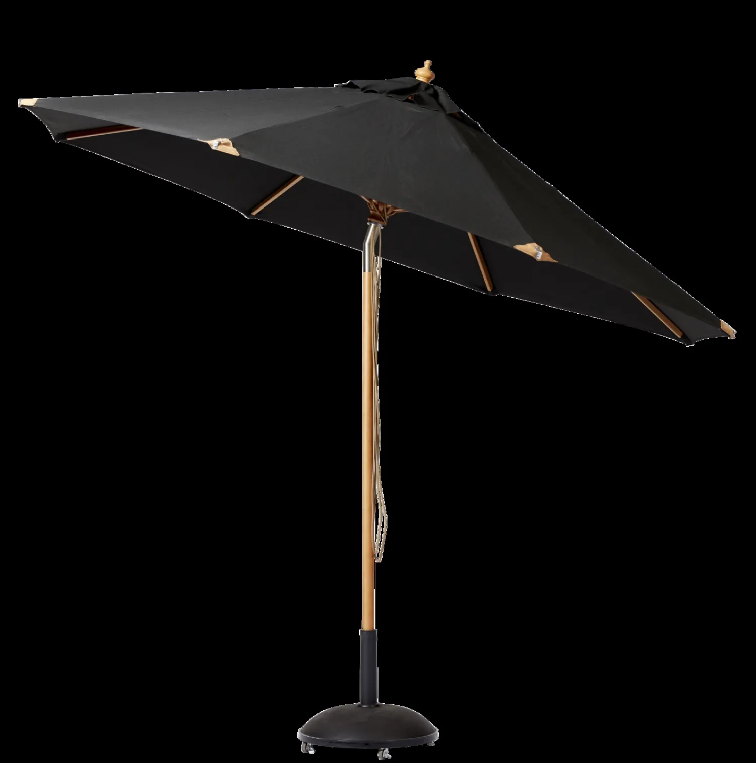 - Pomino Parasol Ø3,3m Sort olefin dug^Cinas New