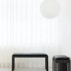 - Rib bænk 104x35cm mahogni mat sort^Cinas Hot