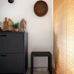 - Rib skammel 45x35cm mahogni mat sort^Cinas Best