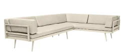 - Rio lounge sofa, Sandy Grey aluminiums stel, med hynder i Sand*Cinas Best