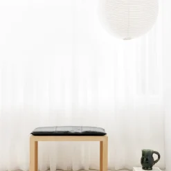 - Siddepude til 2-pers Rib bænk sort læder*Cinas New