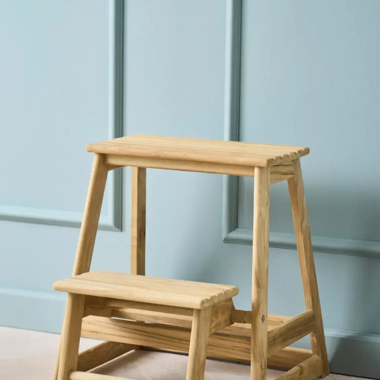 - Skala trappestige 2-trin teak^Cinas