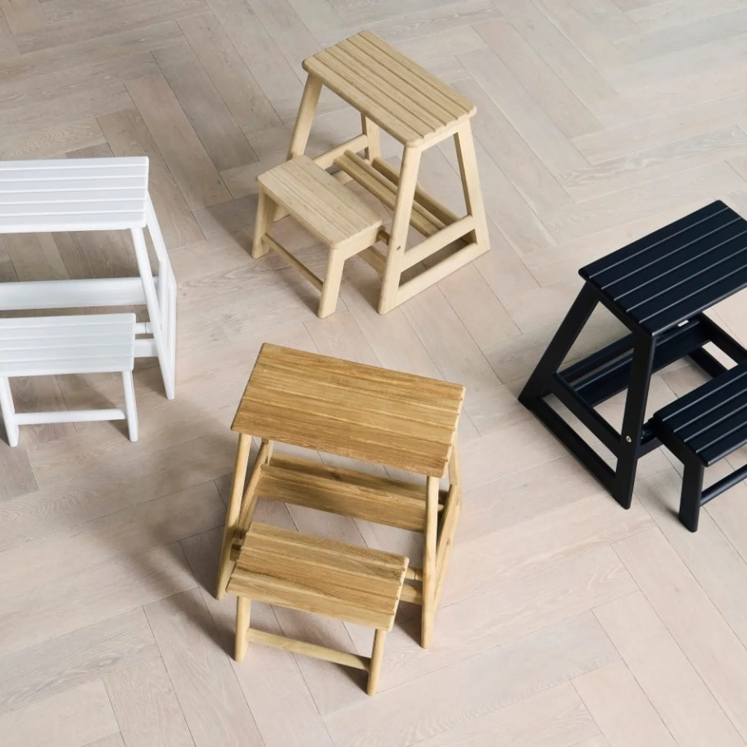 - Skala trappestige 2-trin teak^Cinas