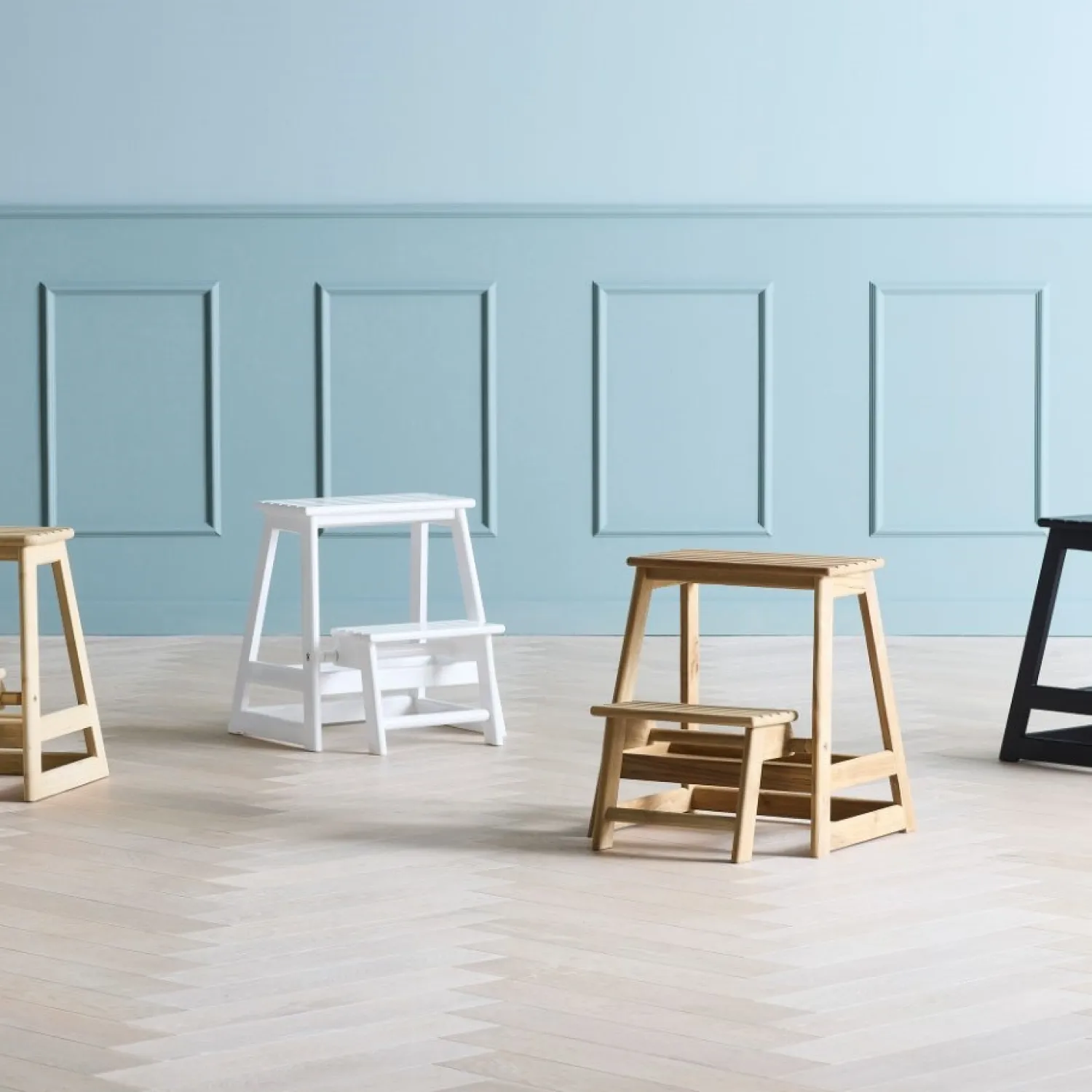 - Skala trappestige 2-trin teak^Cinas