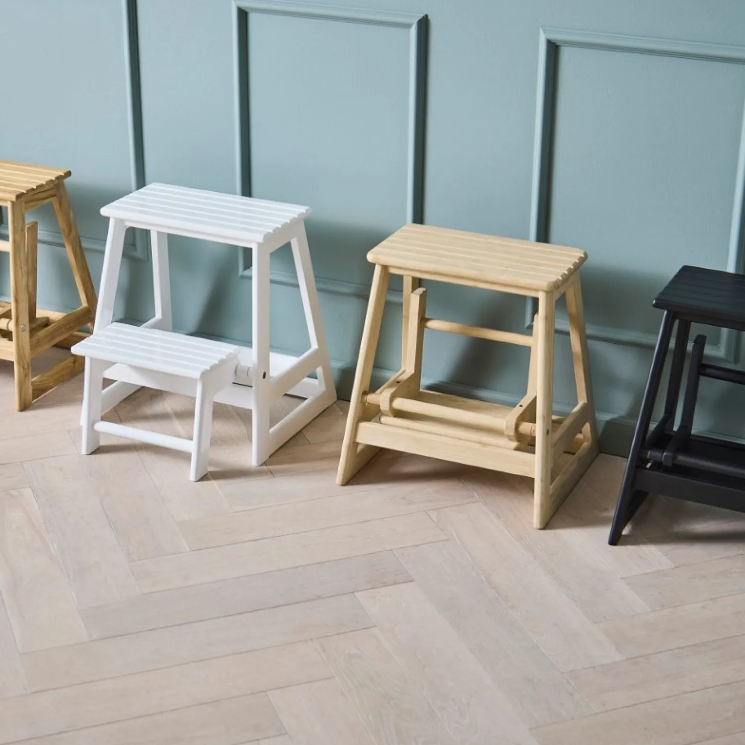 - Skala trappestige 2-trin teak^Cinas