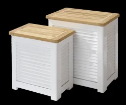 - Stor jalousi opbevaringsboks i hvid mahogni*Cinas Best