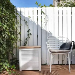 - Stor jalousi opbevaringsboks i hvid mahogni*Cinas Best