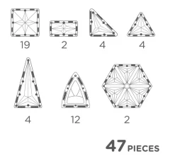 - Magnetlegetøj - Curved Dome Pack Intense - 47 dele^Cleverclixx Hot