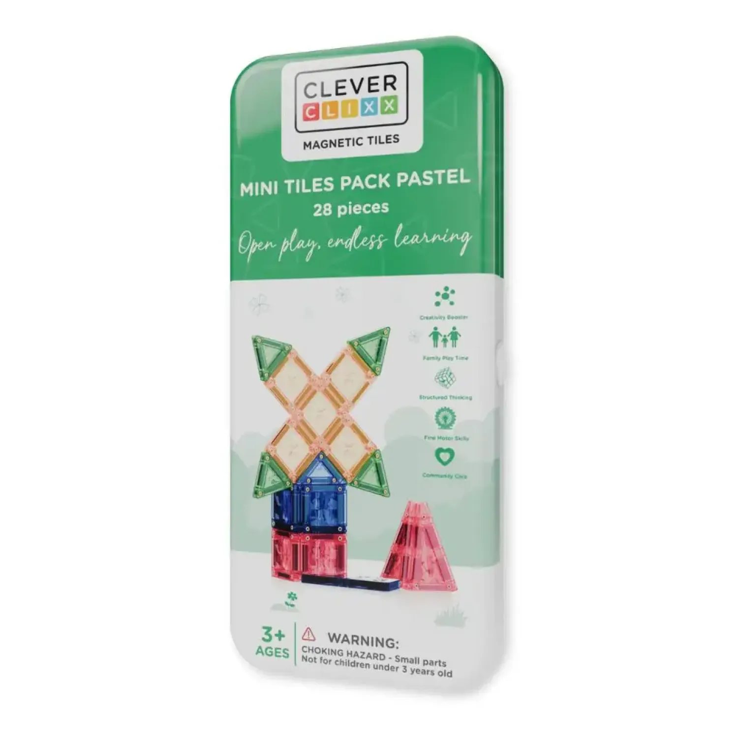 - Magnetlegetøj - Mini Tiles Pack Pastel - 28 dele^Cleverclixx Hot