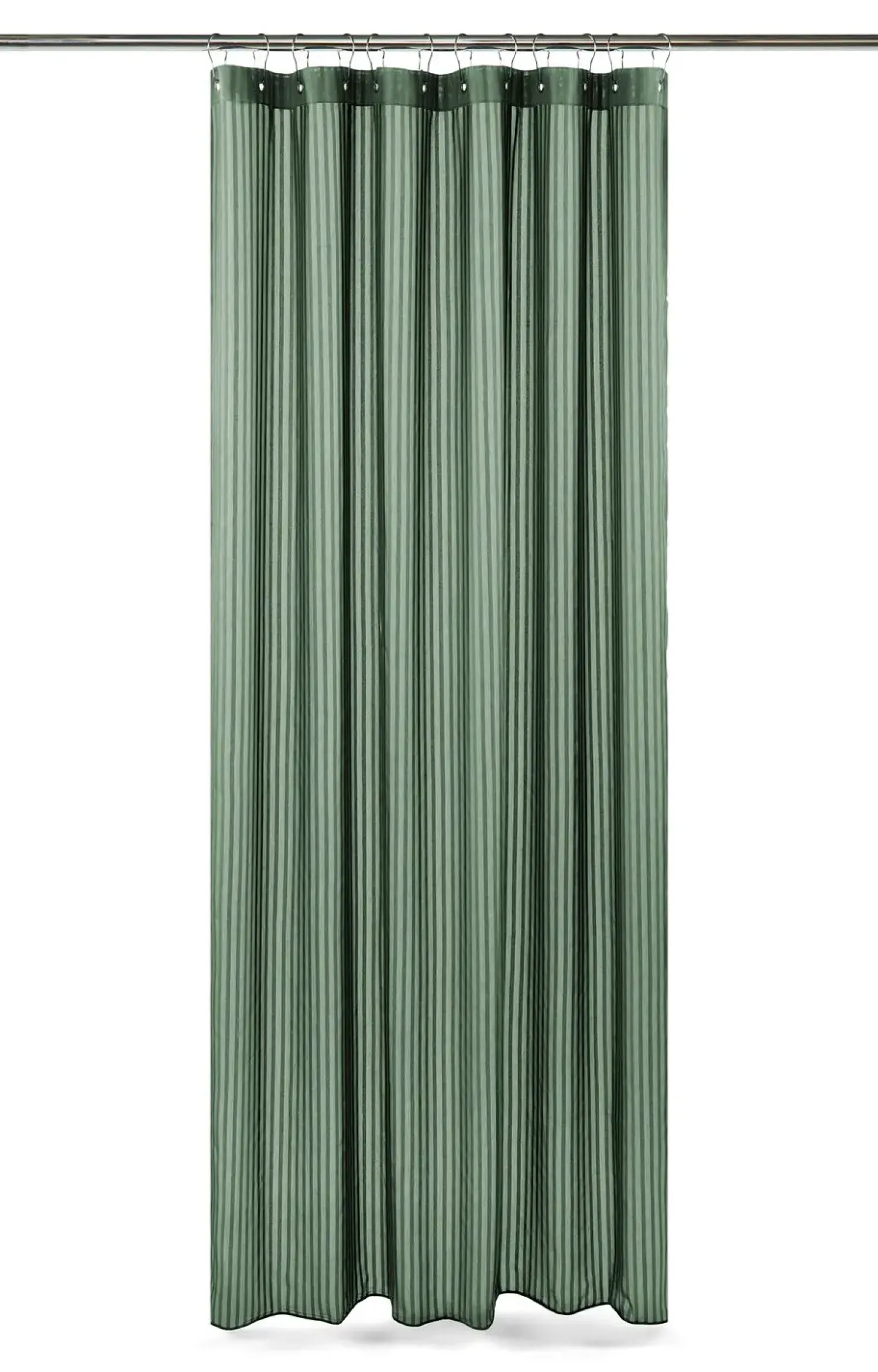 - Badeforhæng - Lines shower curtain w/eyelets 220 cm - Skovgrøn*Compliments New