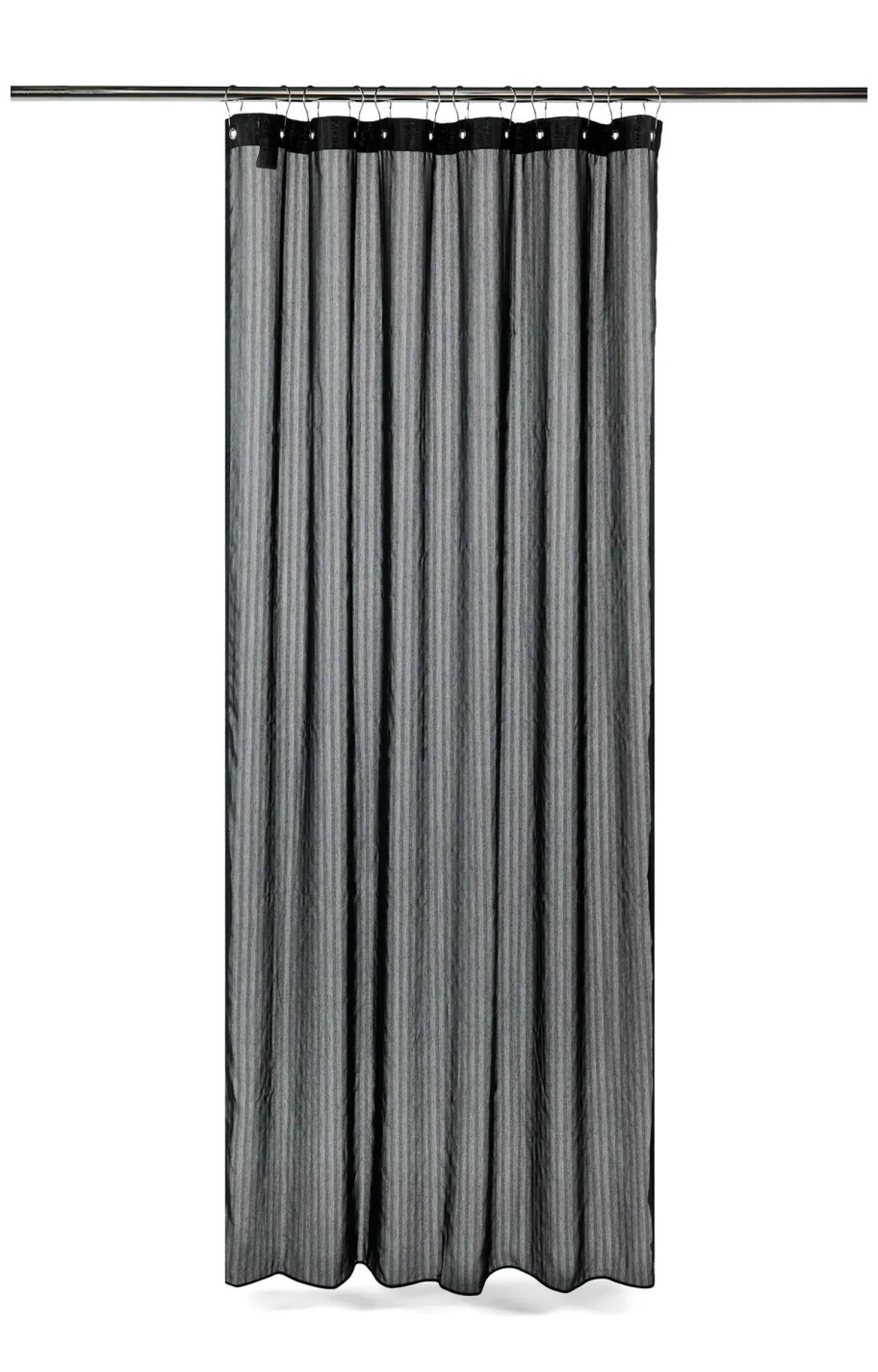 - Badeforhæng - Lines shower curtain w/eyelets 220 cm - Sort*Compliments Clearance