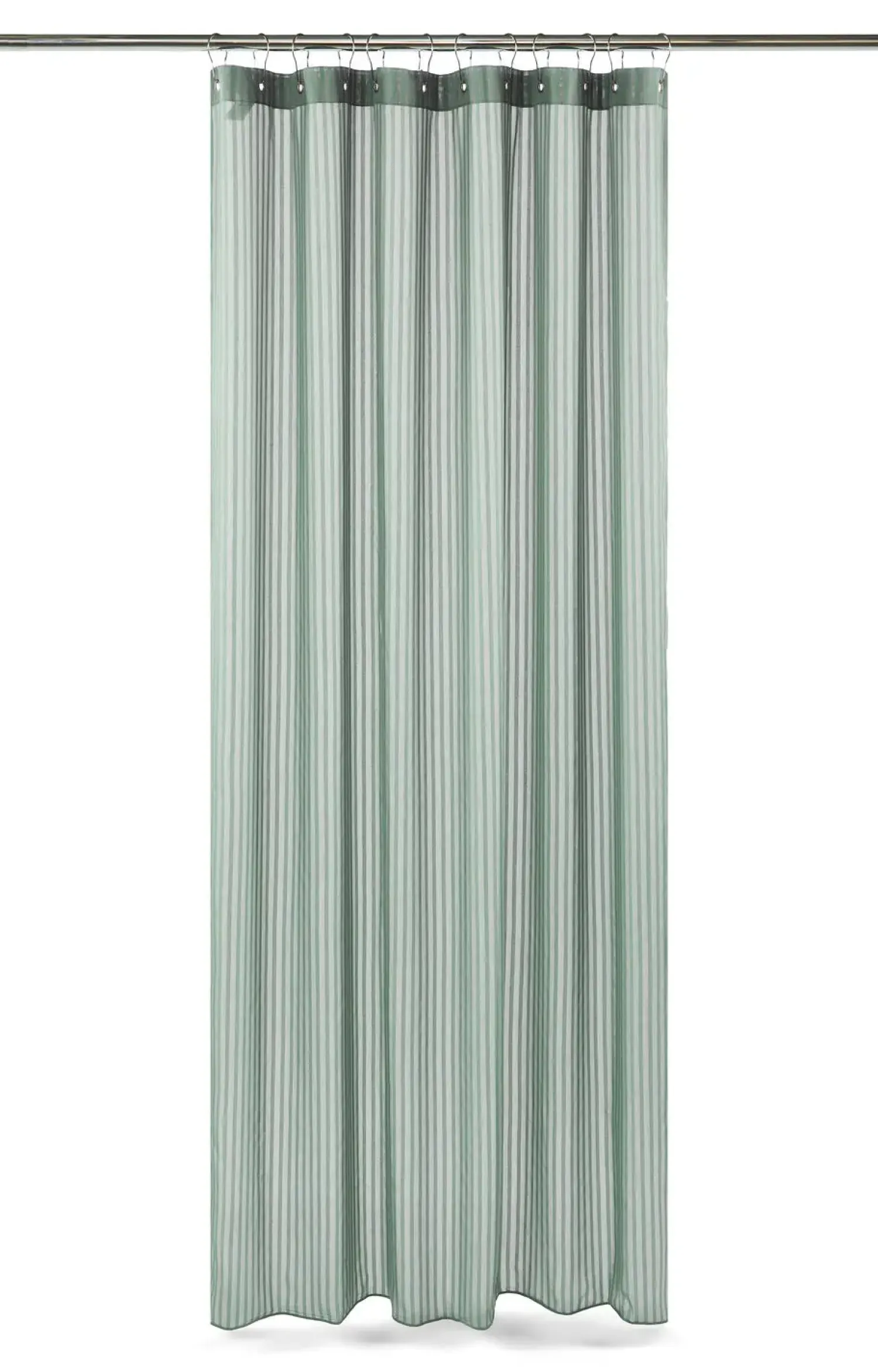 - Badeforhæng - Lines shower curtain w/eyelets 200 cm - Støvet grøn^Compliments Sale