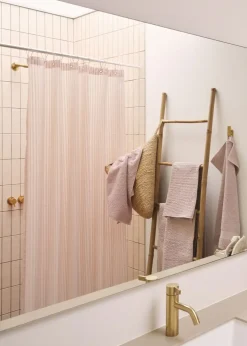 - Badeforhæng - Lines shower curtain w/eyelets 200 cm - Rose*Compliments New