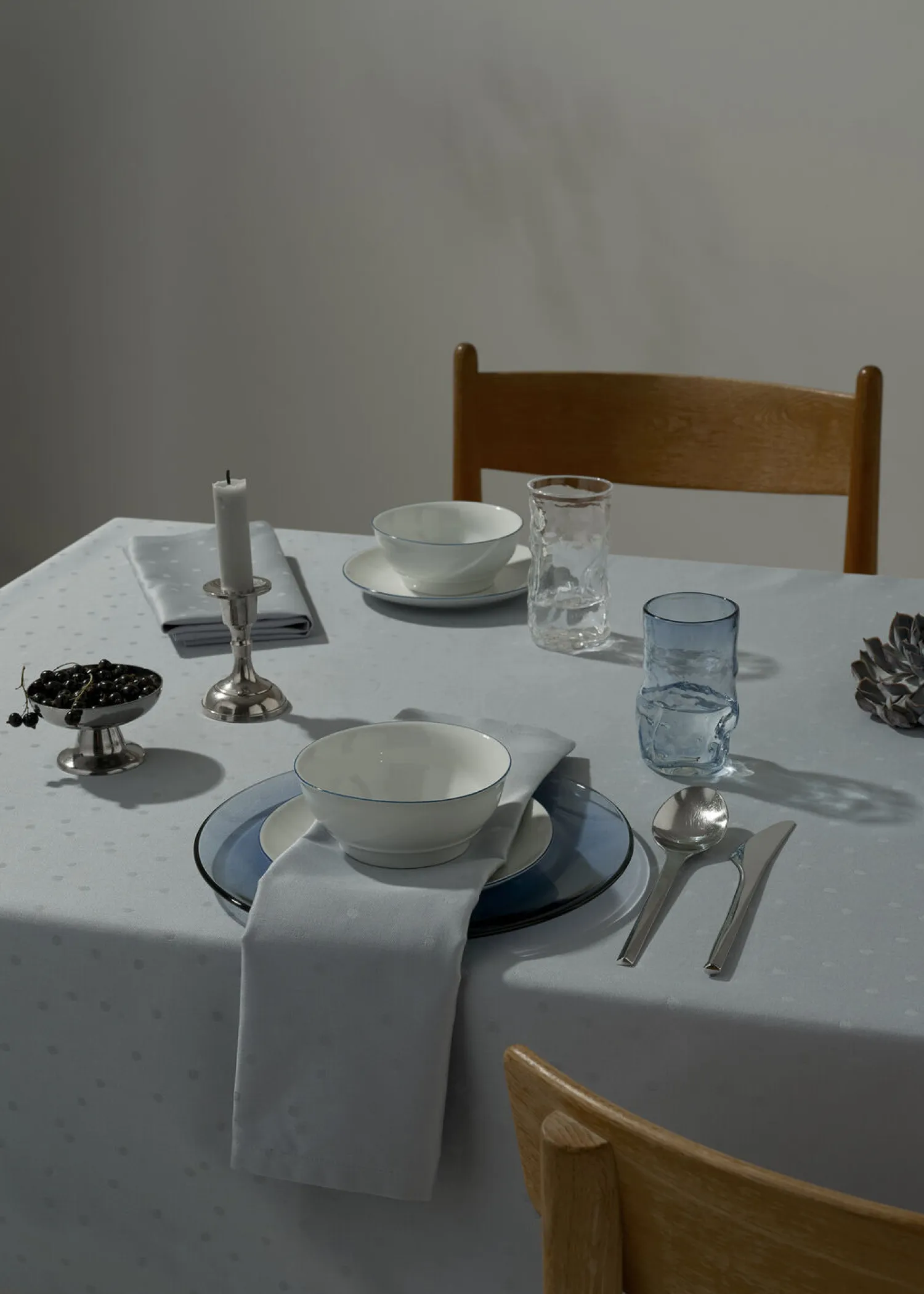 - Confetti Damask Napkin 45x45 cm - 4 Pack - Mineral blue^Compliments Best