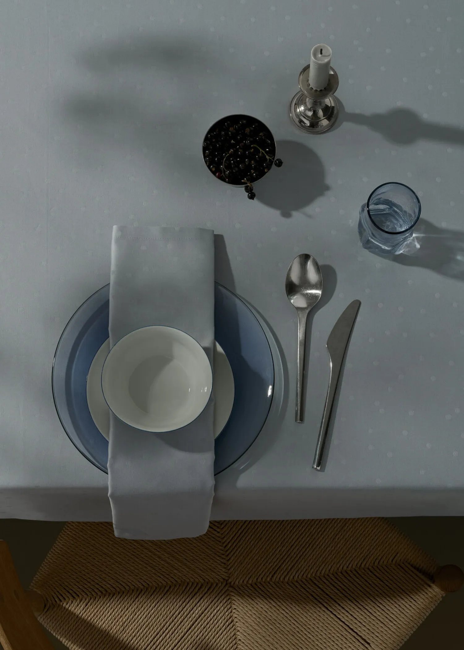 - Confetti Damask Napkin 45x45 cm - 4 Pack - Mineral blue^Compliments Best