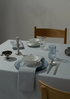 - Confetti Damask Table Cloth dia. 200 cm - Mineral blue*Compliments Outlet