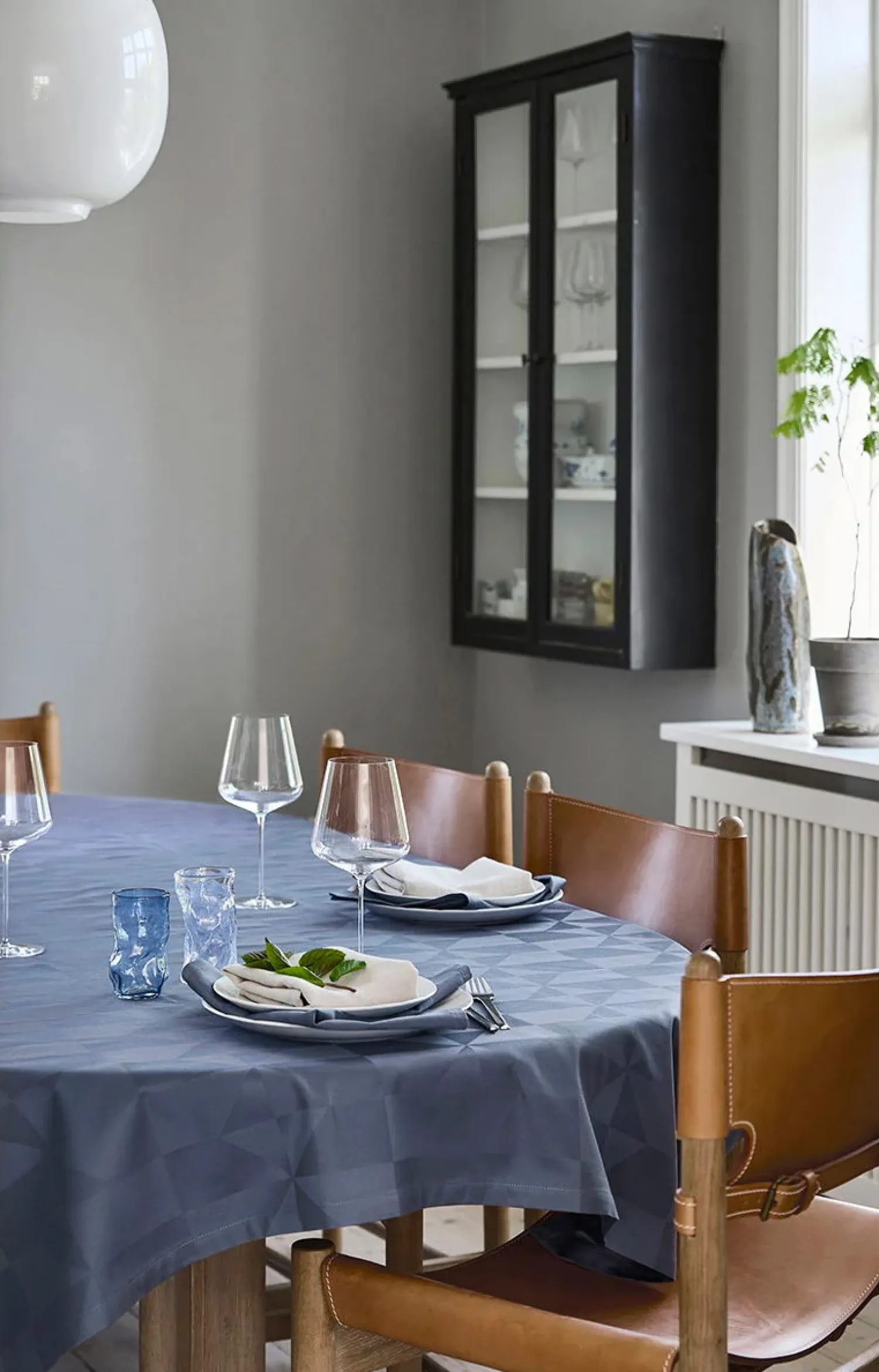 - Dug - Wind Damask 160x370 cm - Blå^Compliments Hot