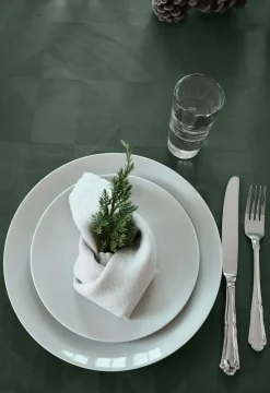 - Dug - Wind Damask dia. 180 cm - Skov grøn*Compliments New