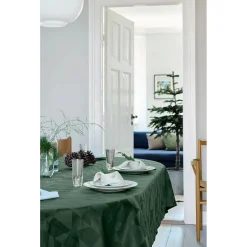 - Dug - Wind Damask 140x370 cm - Skovgrøn*Compliments Clearance