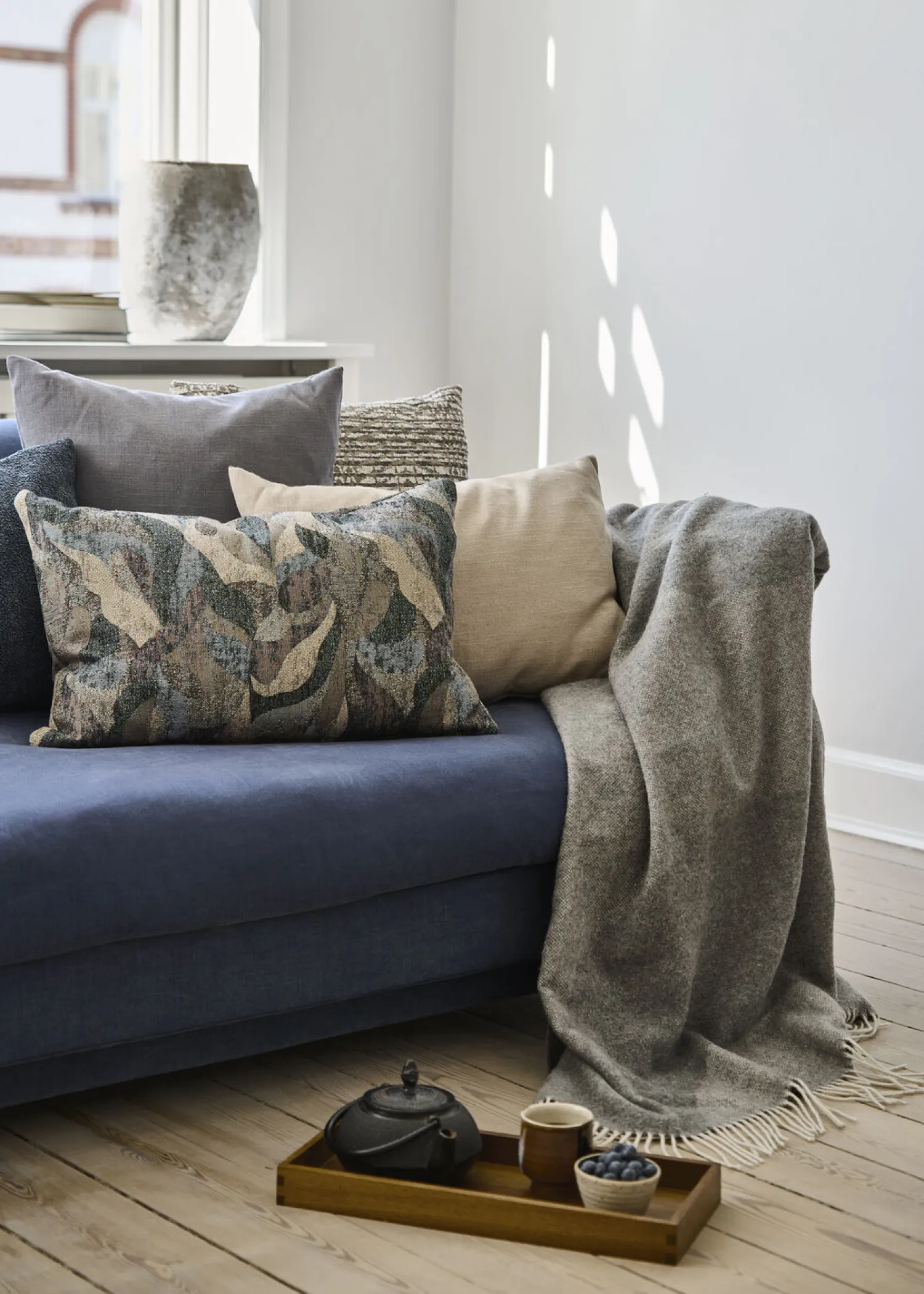 - Plaid - Waves Throw 140x200 cm - Grå*Compliments Best