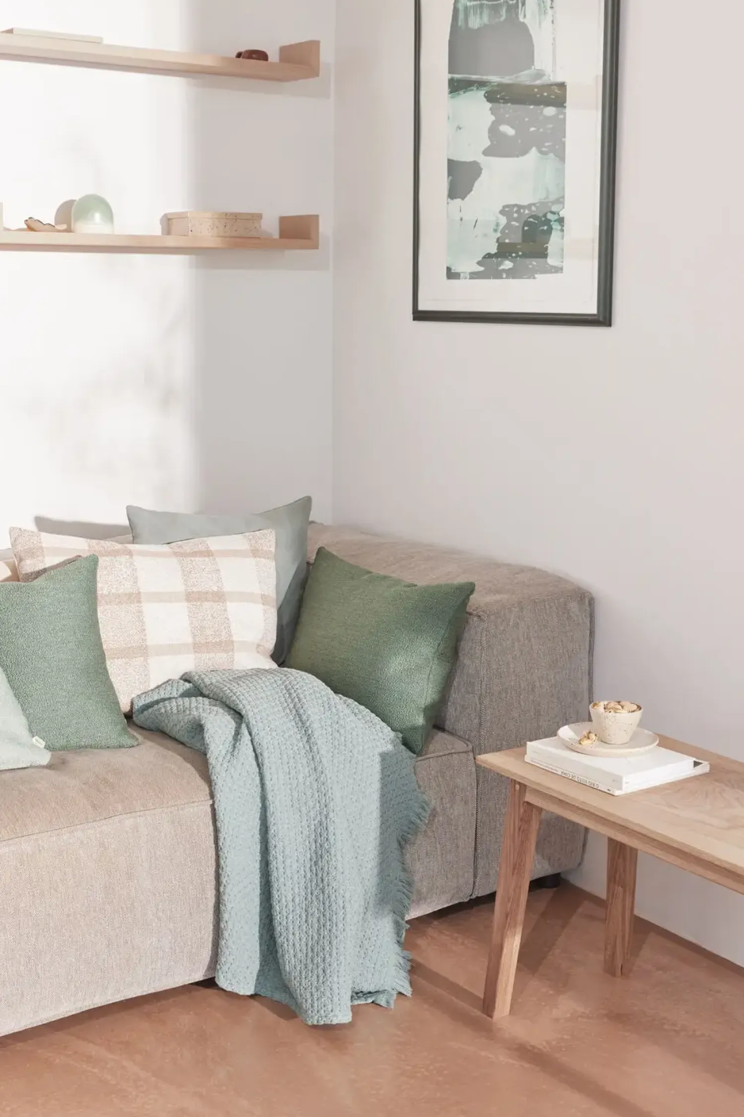 - Pudebetræk Jazz 45x45 cm - Støvet grøn*Compliments