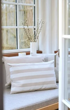 - Pudebetræk Outdoor Fine Stripe 40x60 cm - Beige*Compliments Best