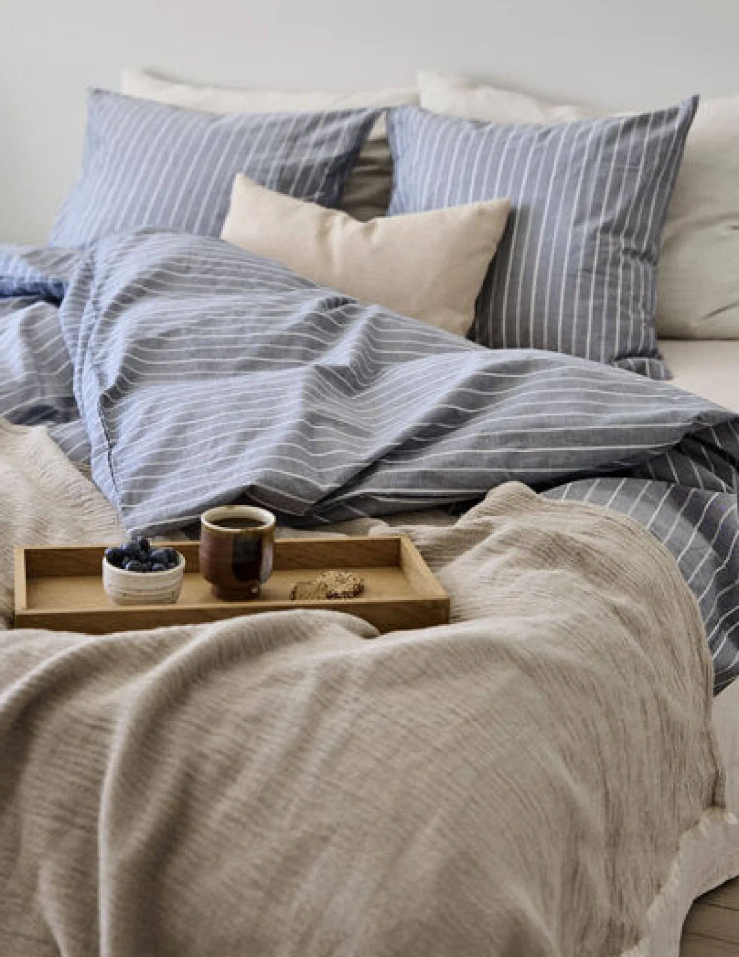 - Sengetøj - Blik Bed Linen 200x220/60x63 (2) cm - Blå*Compliments Sale