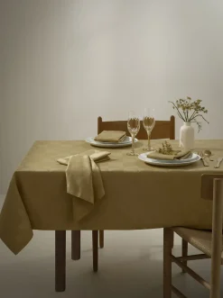 - Wind Damask Table Cloth 150x350 cm - Messing^Compliments Discount