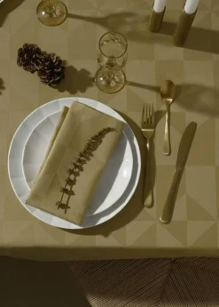 - Wind Damask Table Cloth 150x350 cm - Messing^Compliments Discount